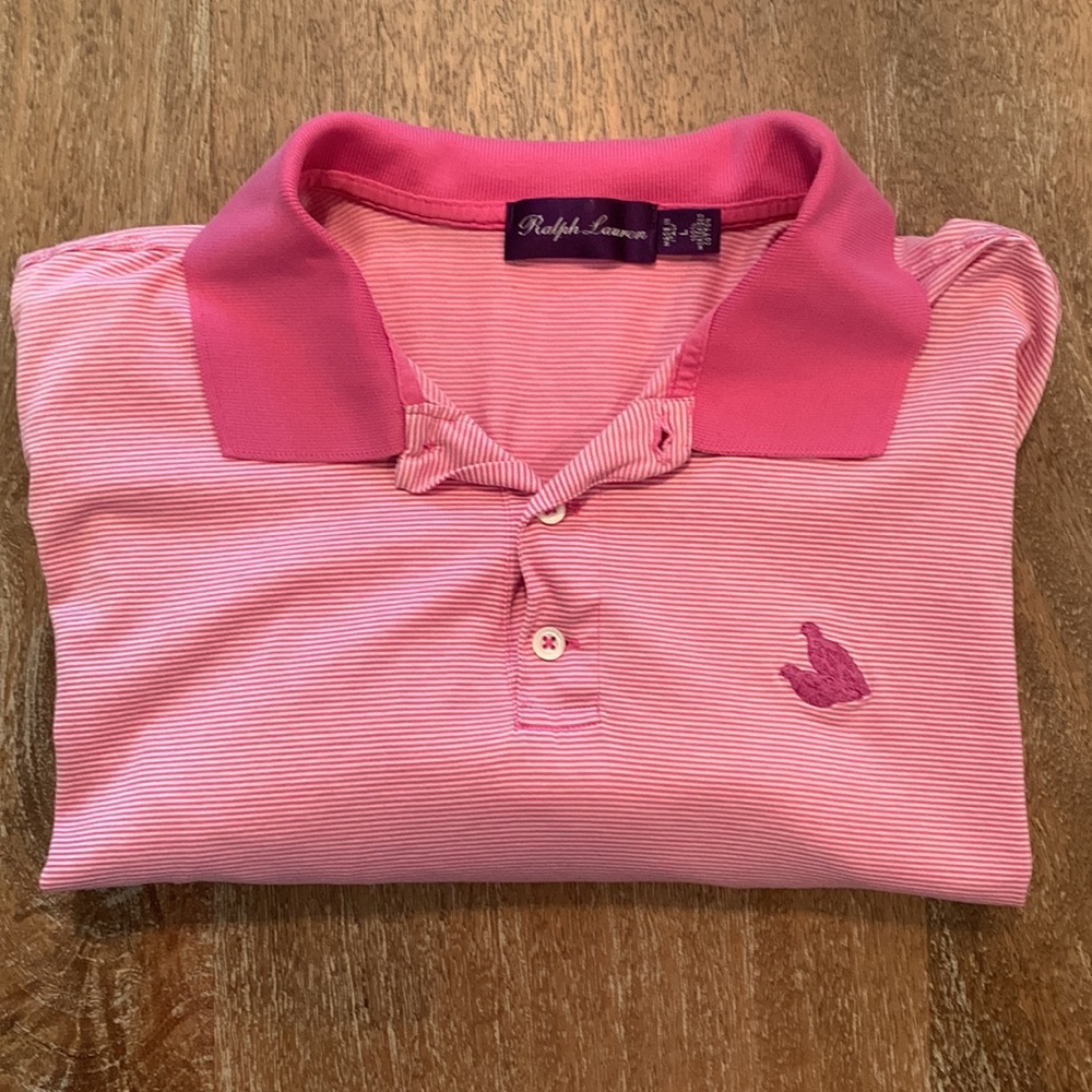 Ralph Lauren Purple Label Large Pink and White Stripe Polo